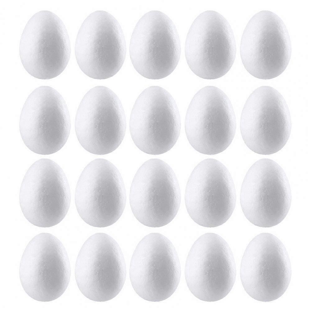 20Pcs/Bag Easter Decor White Foam Eggs Easter Polystyrene DIY Easter Simulation Egg Hanging Easter Decorations