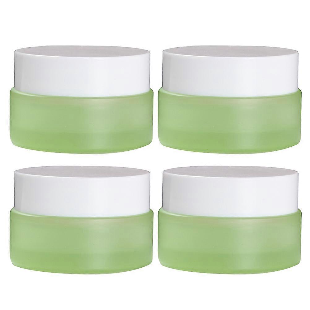 Green Sample Empty Jar 4Pcs for Storage Use Refillable Cream Jar