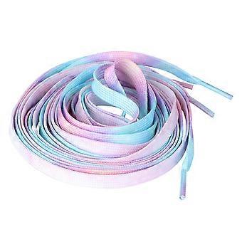 2 par färgglada, färgade skosnören, tie-dye, gradient, skosnören, mångsidiga, coola skosnören för skor (godisfärgade + ljusrosa, storlek 140 cm)