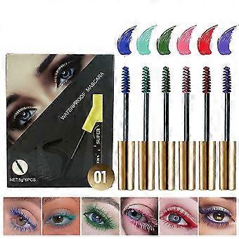 6 Colours Colored Mascara for Eyelashes Set Rainbow Purple Blue Mascara for Eyelashes, Waterproof Long Lasting Charming Volumizing, Eye Makeup Gift fo