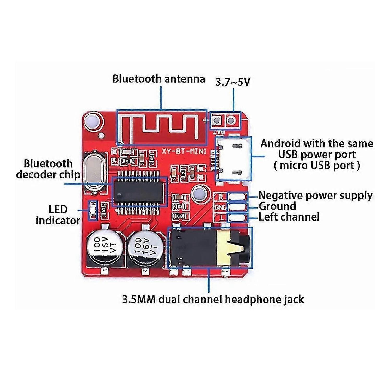 20PCS Bluetooth Audio Receiver Board MP3 Lossless Decoder Board
