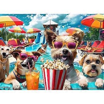 Jigsaw Puzzle for Adults Fun at The Amusement Park Dog Puzzles SQZ1567