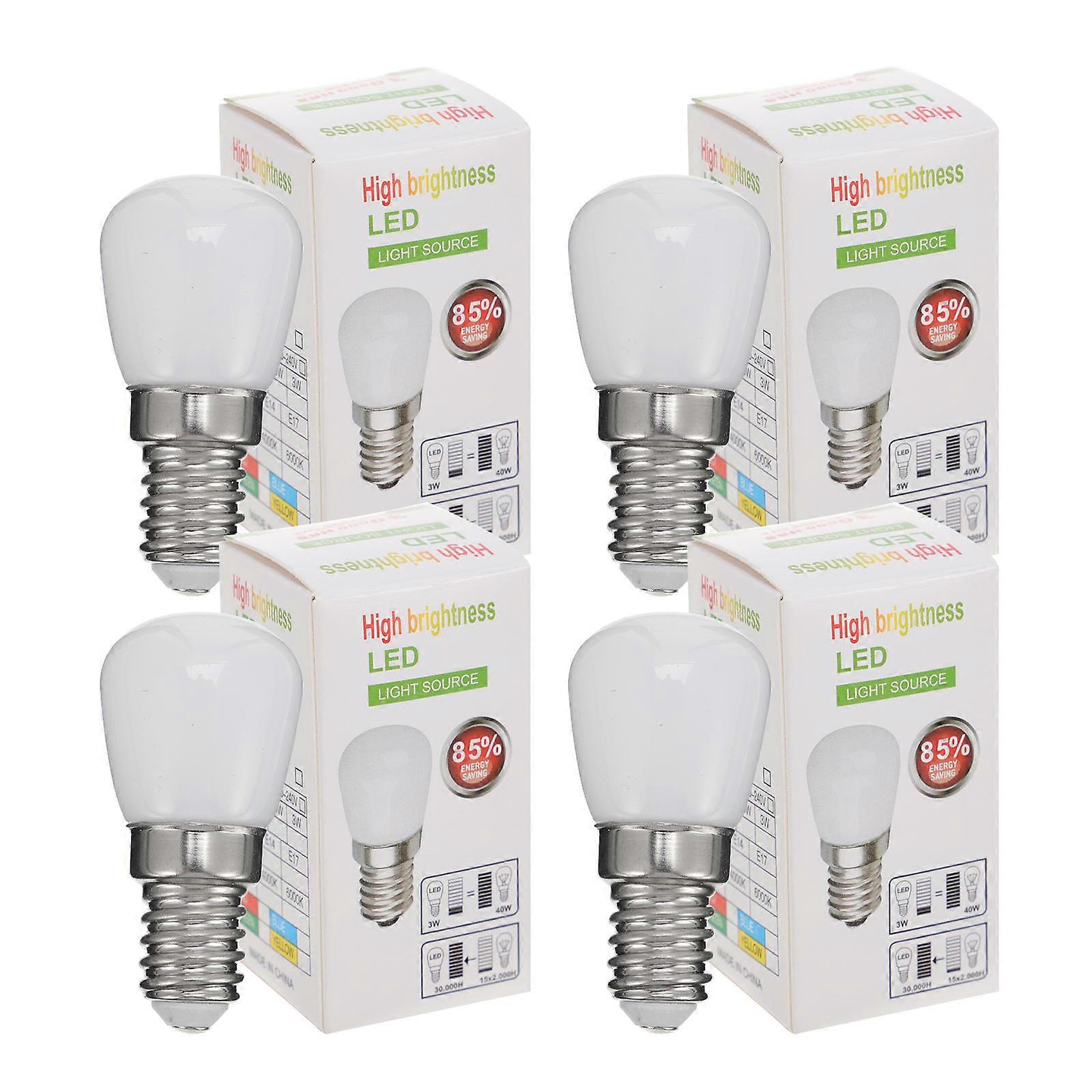 LED Refrigerator Bulb Ceramic E14 Base Light Bulb Replacement 4Pcs for Lighting