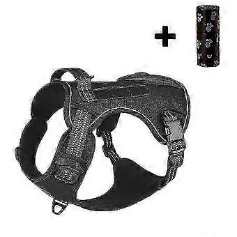 Dog Harness Vest, Polyester Blend, Lightweight, Reflective Lights, Buckle Closure, Poop Bag Holder, All Seasons Use, for Walks Runs Casual Outings, Co