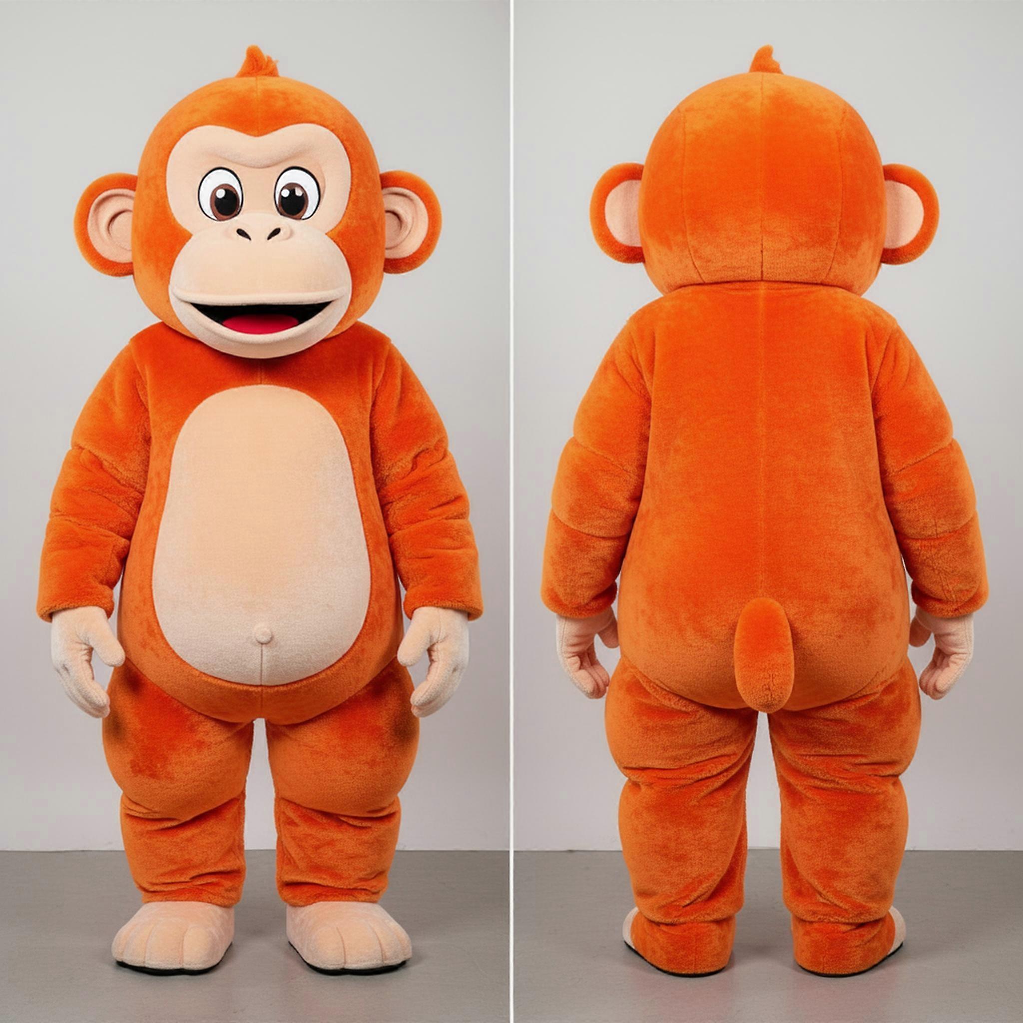 MASTICOT Rust Orange Expressive Chimpanzee Mascot