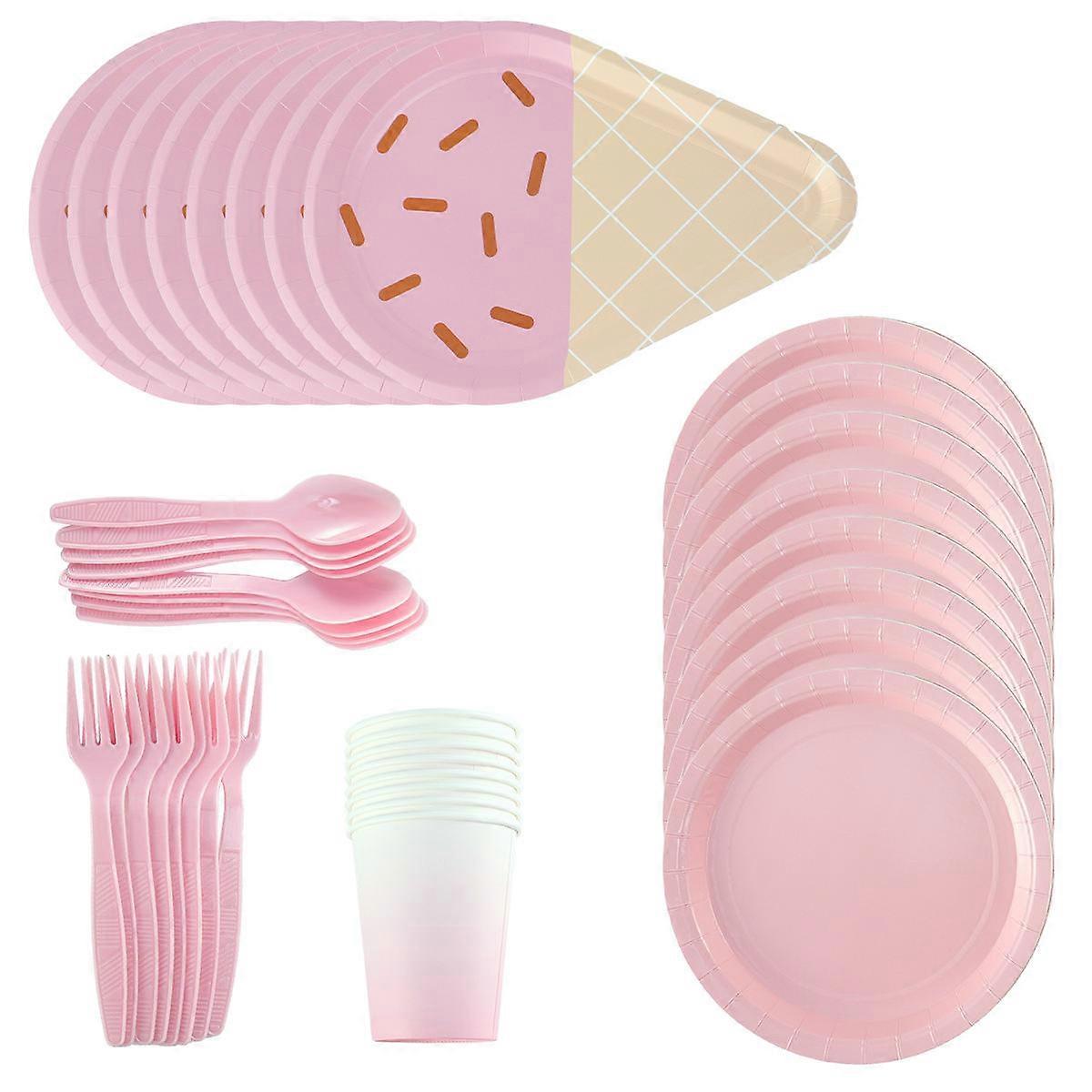 Party Paper Set for 1Set Pink