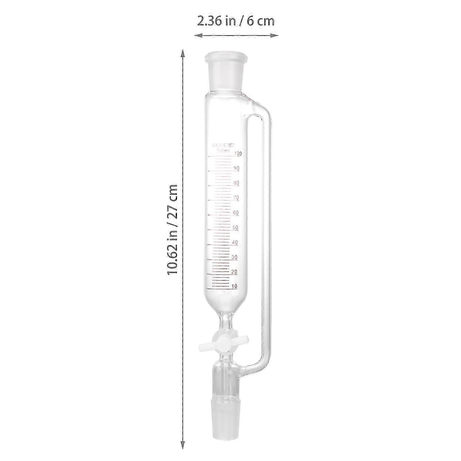 Laboratory Glass Separatory Funnels Durable Cylindrical Funnel 3Pcs