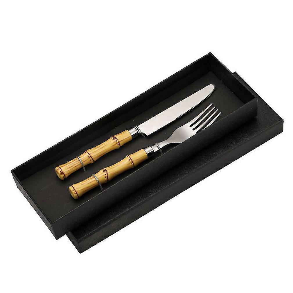 2pcs Cutlery Set Tableware Tableware Knife Fork Stainless Steel Silver