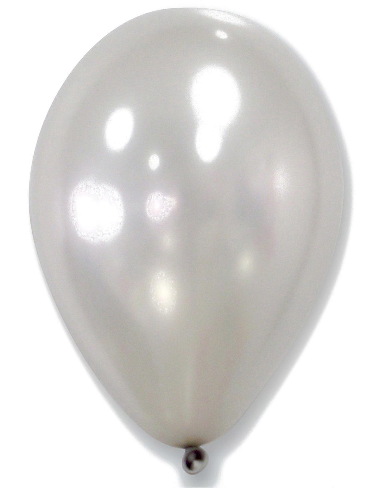 50 Metallic Silver Balloons 30 cm