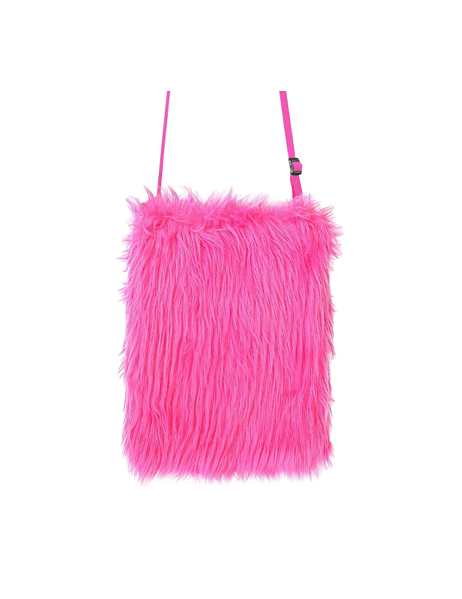 Neon pink plush bag