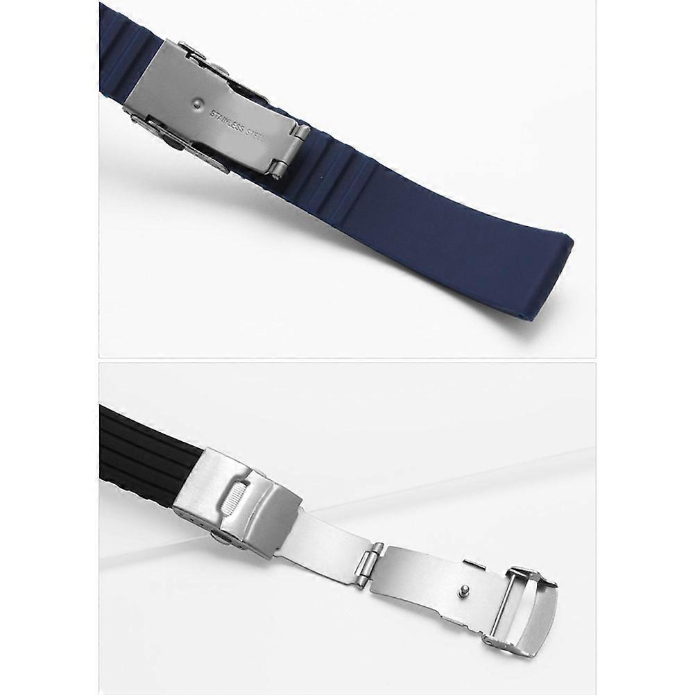 Silicone Watch Band Replacement Quick Release Universal Strap 24Mm Blue
