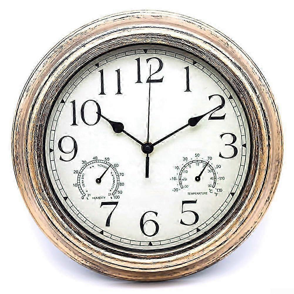 12 Inch Weatherproof Wall Clock Thermometer Hygrometer