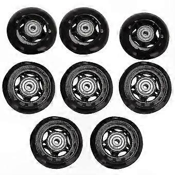 64mm Inline Skate Wheels with Bearings for Indoor Outdoor Use Replacement Roller Skate Parts 8 Pack