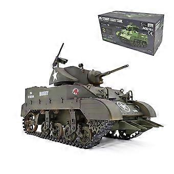 1/16 Scale RC US M5A1 Stuart Tank with Sound Smoke Light, 2.4GHz Remote Control Military Model for Adults