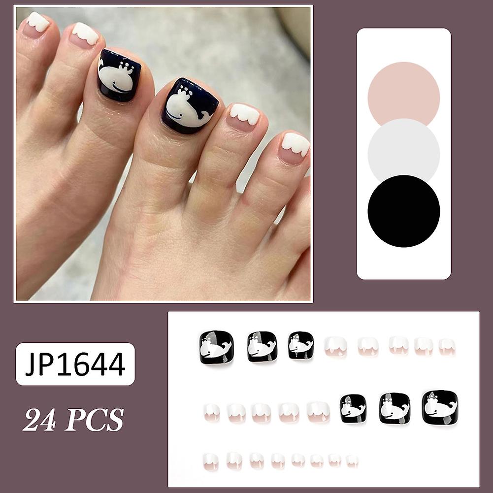 White Whale Setting Fake Toenails Sweet & Charming Reusable False Nails