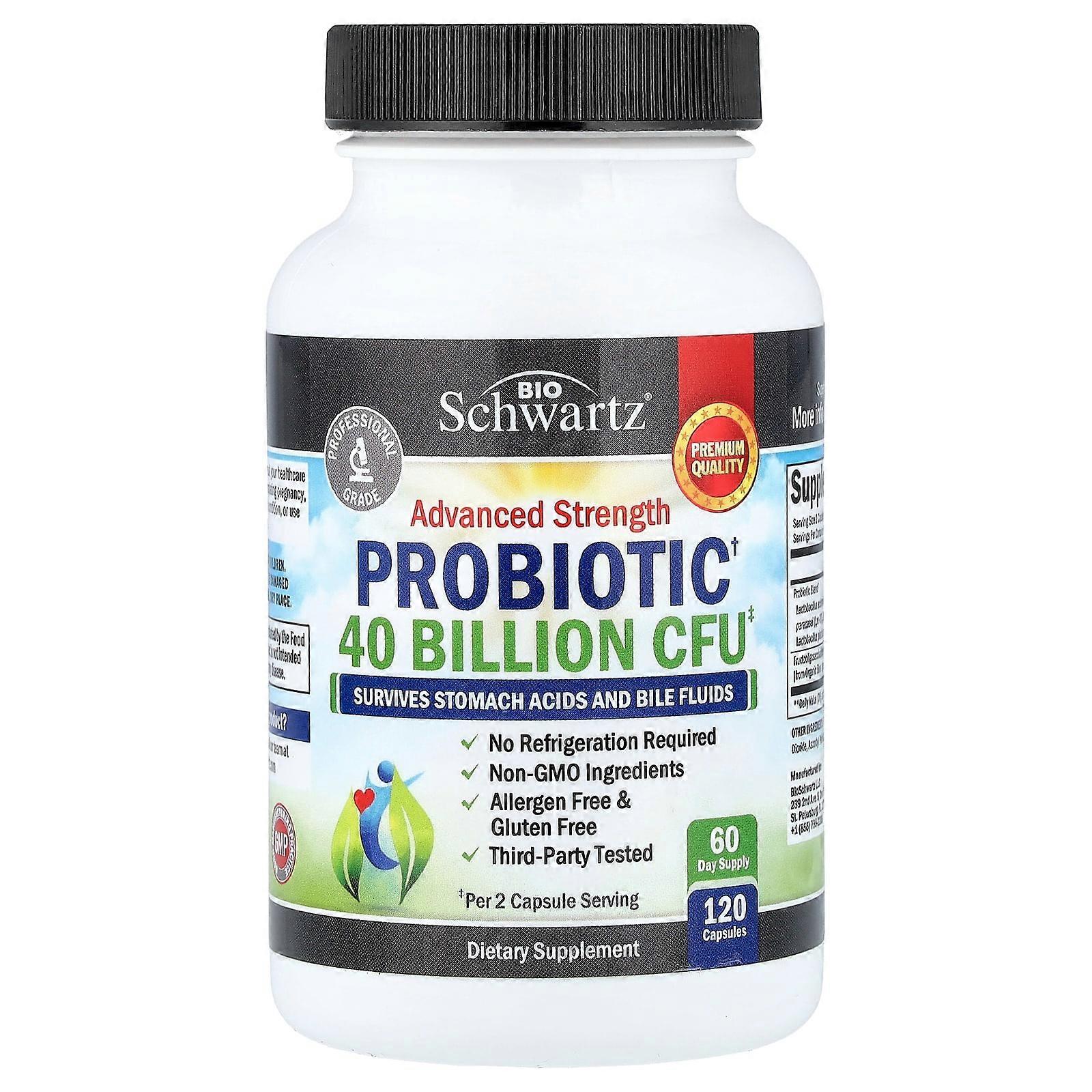 BioSchwartz, Advanced Strength Probiotic, 120 Capsules