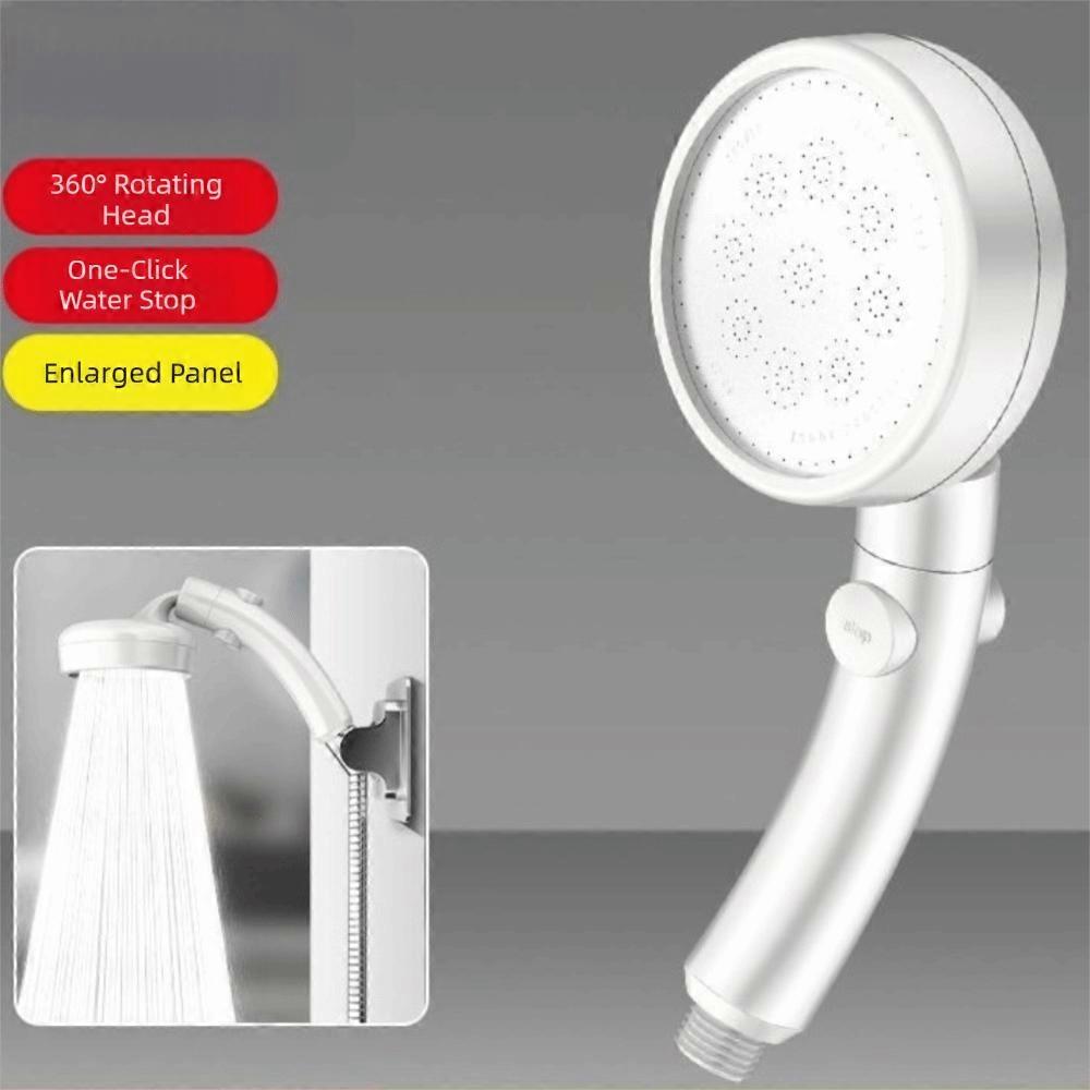 Plastic High Pressure Shower Head Adjustable Water-Efficient Handheld Showerhead Easy Install with Stop Button