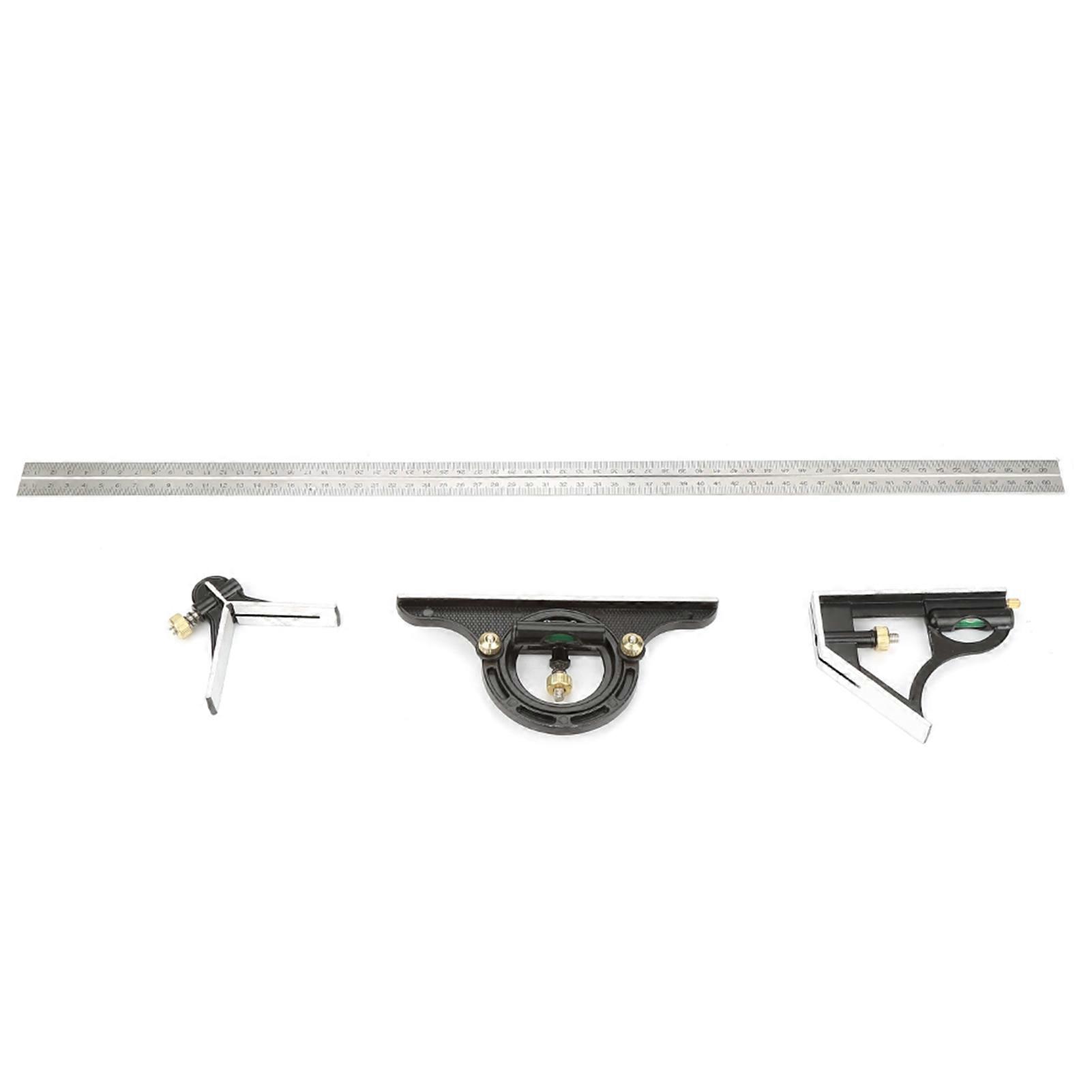 Metal Adjustable Combination Square Right Angle Ruler Engineer Measuring Tool