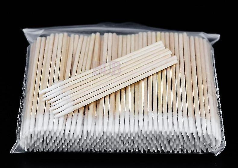 Short Wood Handle Small Pointed Tip Head Cotton Swab
