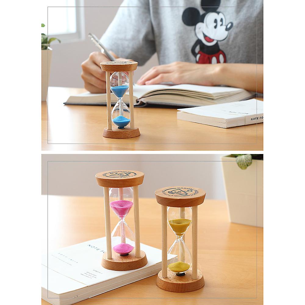 Hourglass Sand Timer 3 Minutes Sand Clock Round Watch  Wood Timer