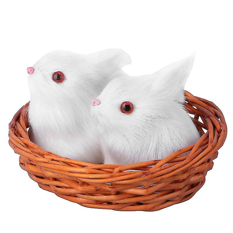 13*12Cm White Scale Model Kits 1 Set Rabbit Decoration Home Easter Decor Mini Desktop Ornament Kid T