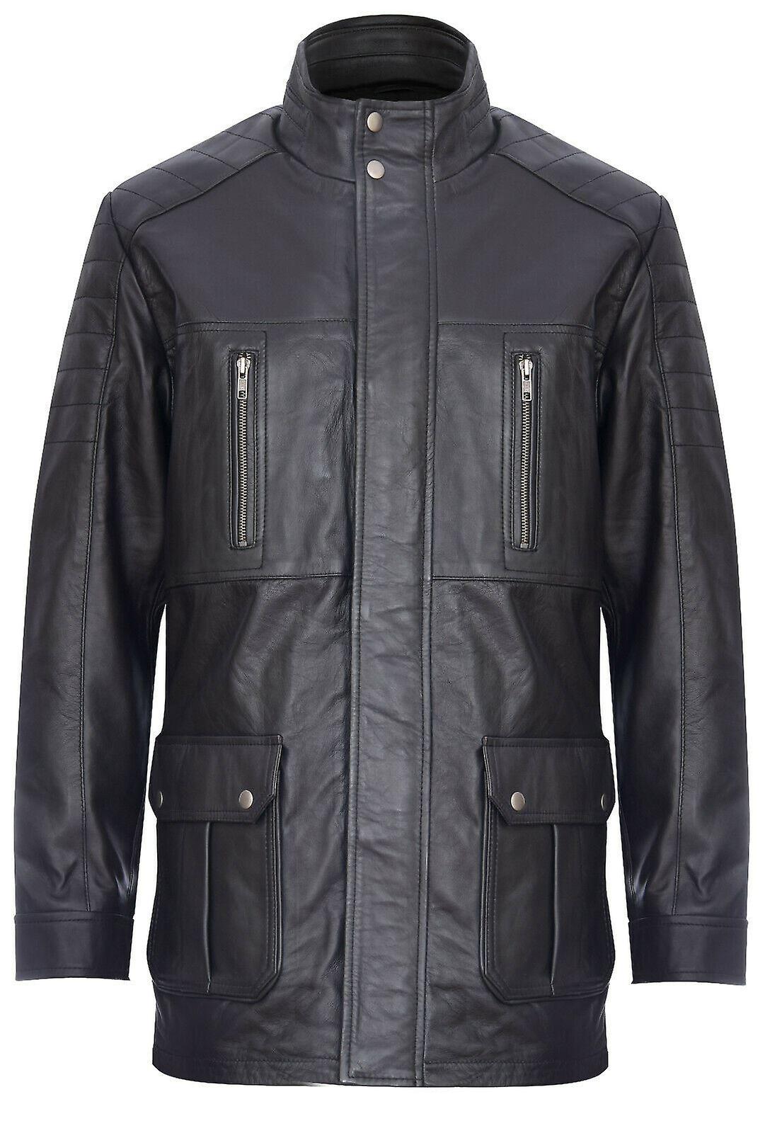 Men's Black Safari Jacket Overcoat