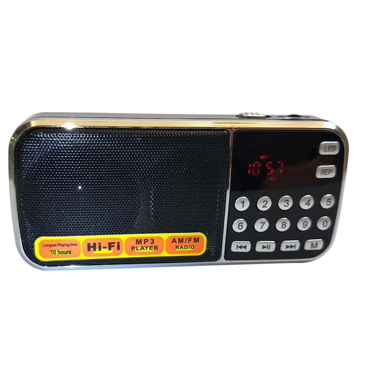 L-088AM Dual Band Rechargeable Portable Mini Pocket Digital Auto AM FM Radio Receiver with MP3 Musi