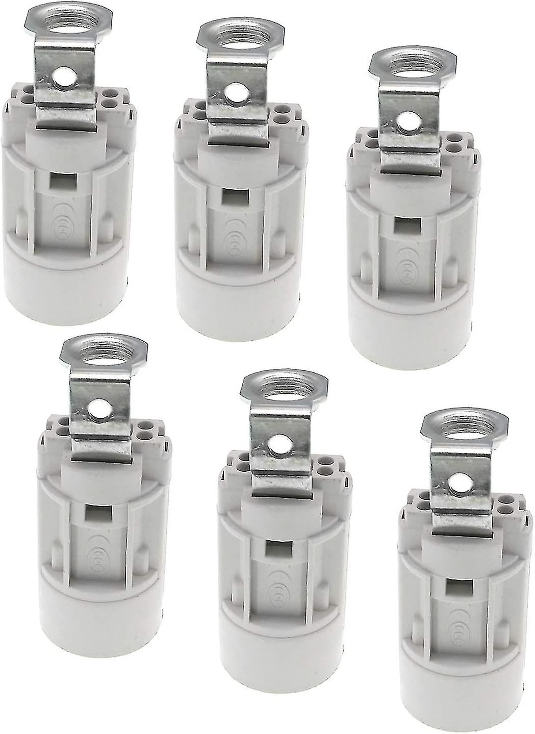 E14 Flame Bulb Base, Thermoplastic, Gray, Ses 52mm High, 1/8 Ips Thread 6 Pack