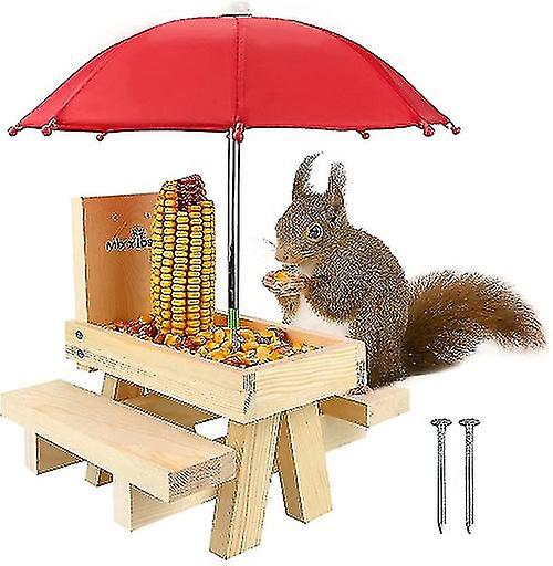 Squirrel Feeder Table With Umbrella