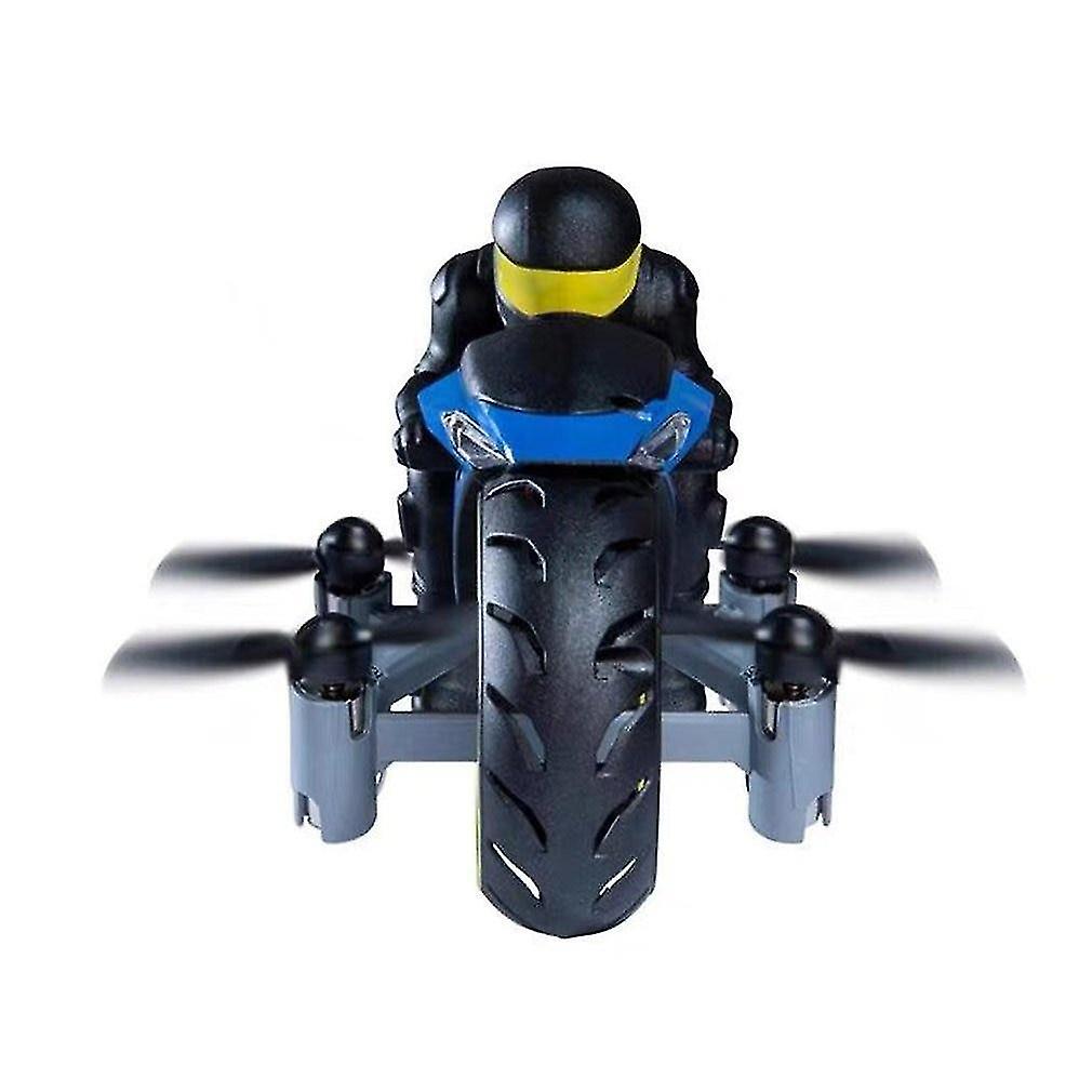 Blue Remote Control Four axle Uav Light Aircraft Motocycle Toy