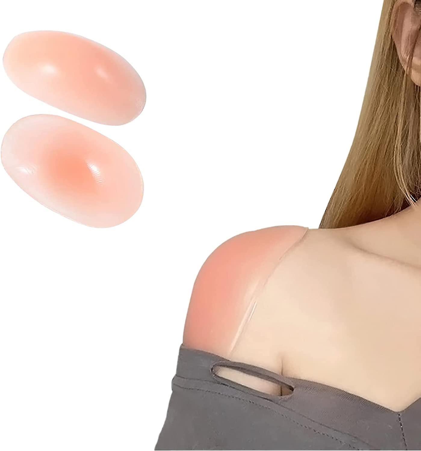 Coussinets d'épaule en silicone, coussinets invisibles et respirants, coussinets push-up antidérapants, rehausseurs d'épaule adhésifs réutilisables - 2 paires