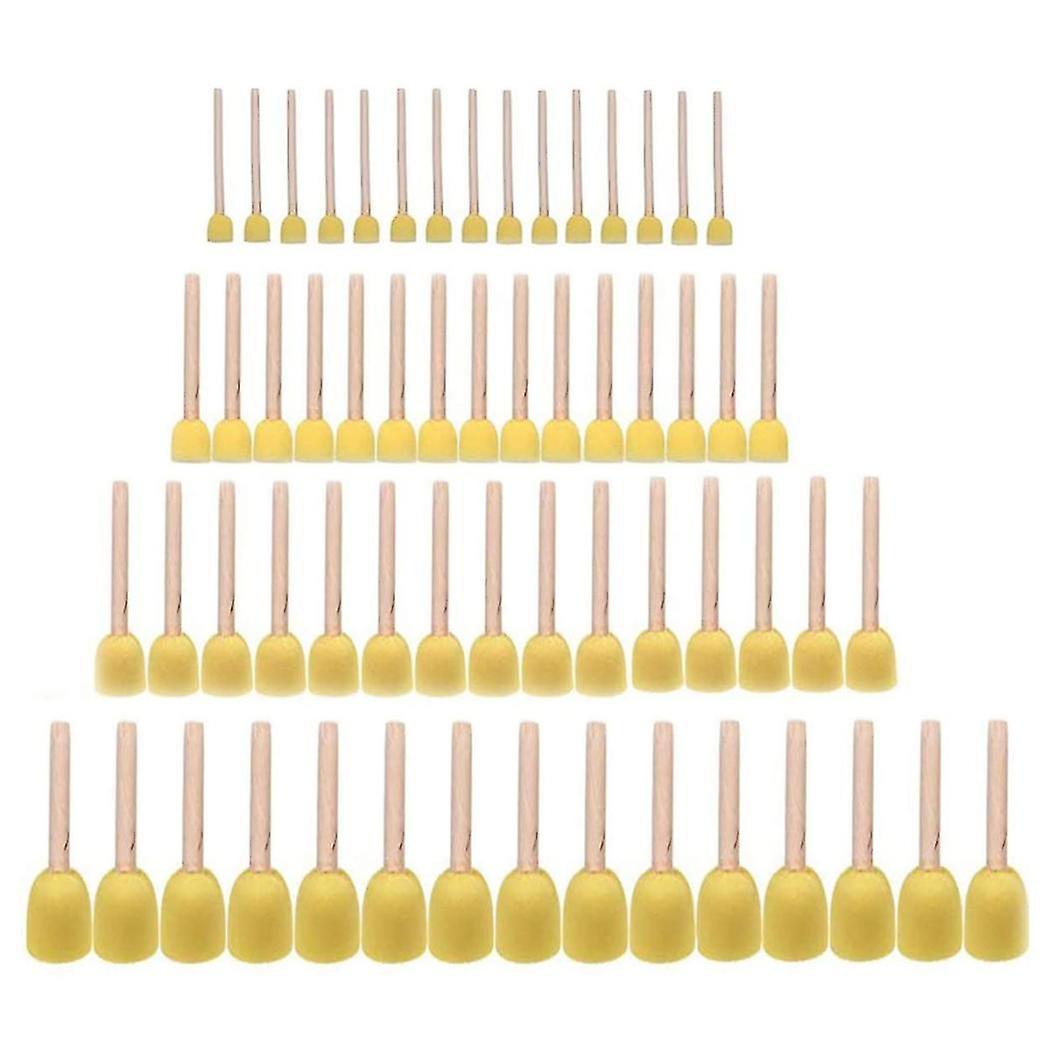 60 Pieces Of Round Paint Foam Sponge Brush Set Painting Tools, Brush Set, Suitable For Children Han