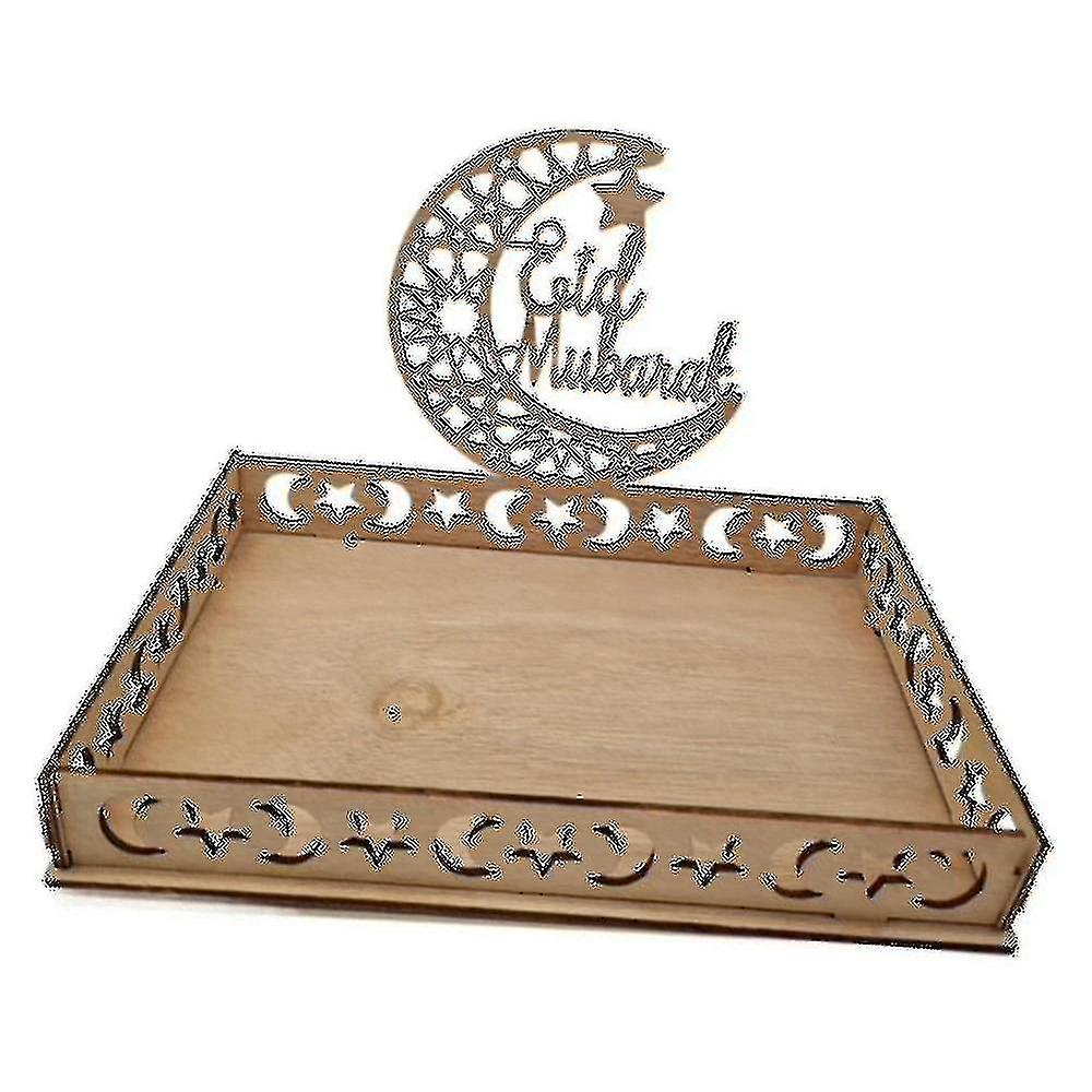 خشبي عيد مبارك صينية طعام ديكور رمضان للمنزل رمضان رمضان كريم مسلم ديكور الحزب