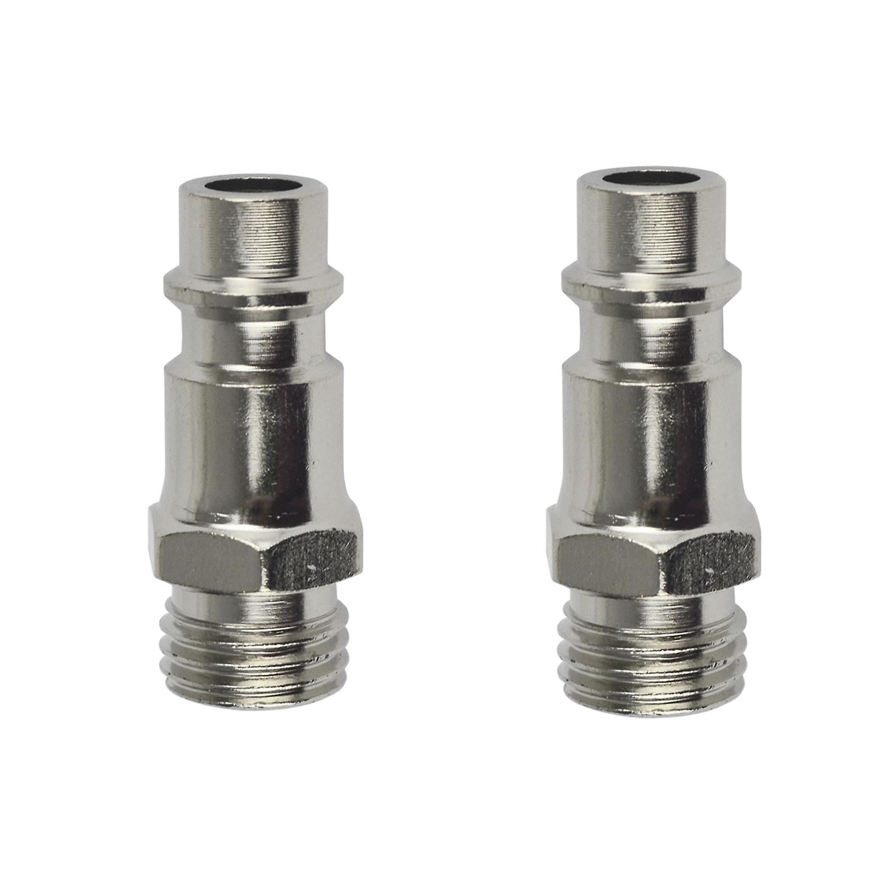 Euro Air Line Hose Fitting Connector Quick Release 1/4 BSP Male Thread 2pk