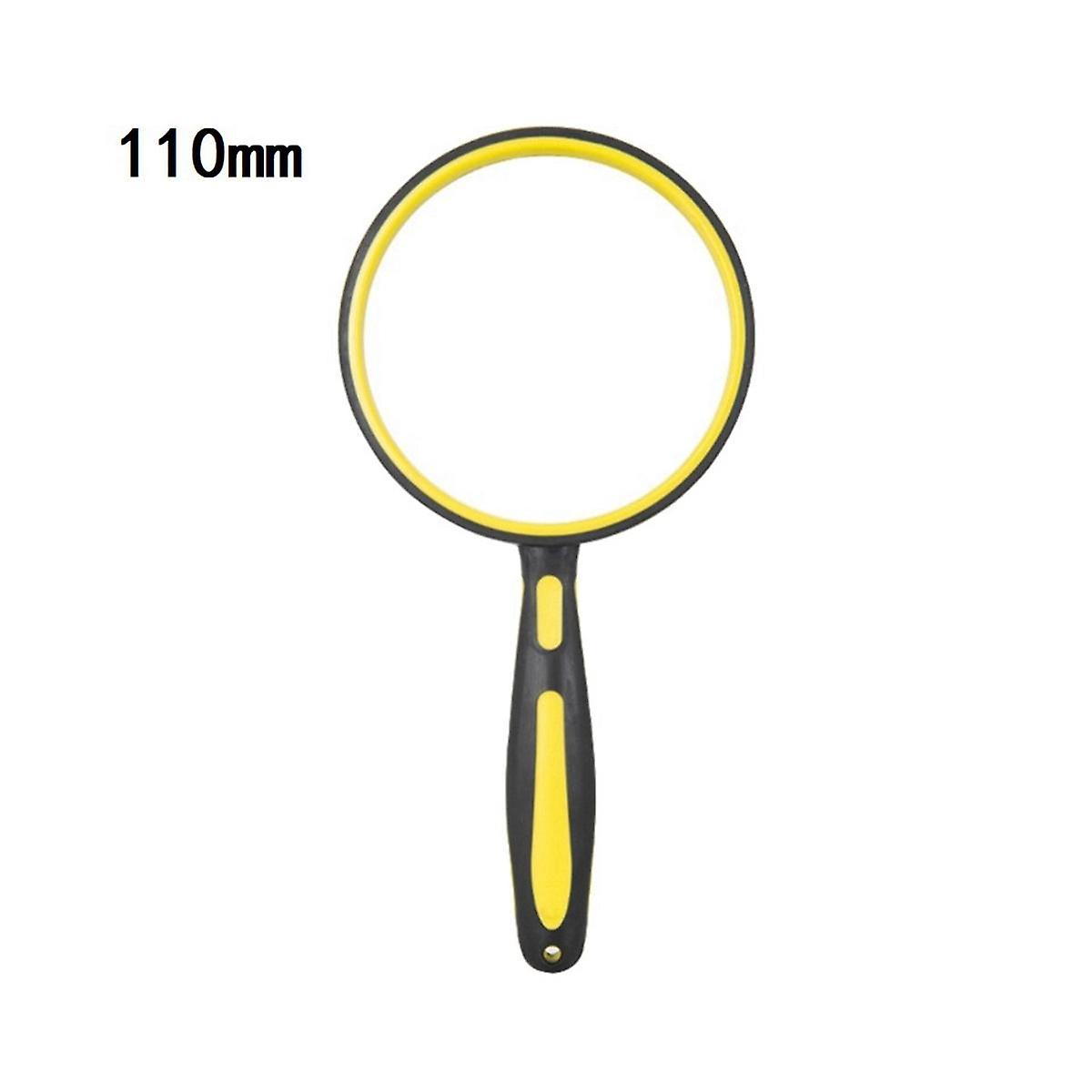 Portable Yellow Magnifying Glass 110mm Diameter Lens is Suitable for Reading Books and Newspapers f