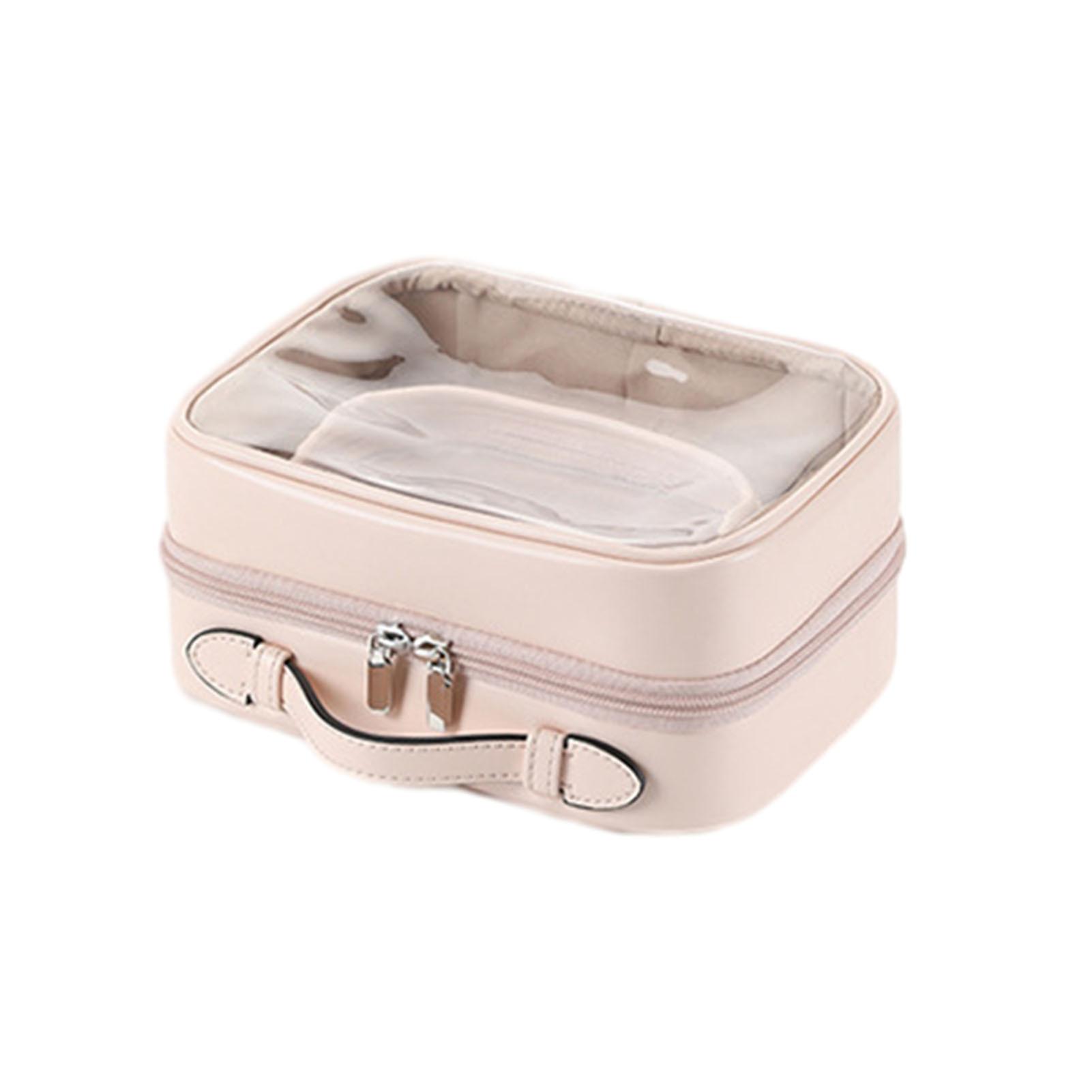 2 Layers Design Makeup Package Transparent Saving Space Handbag for Camping