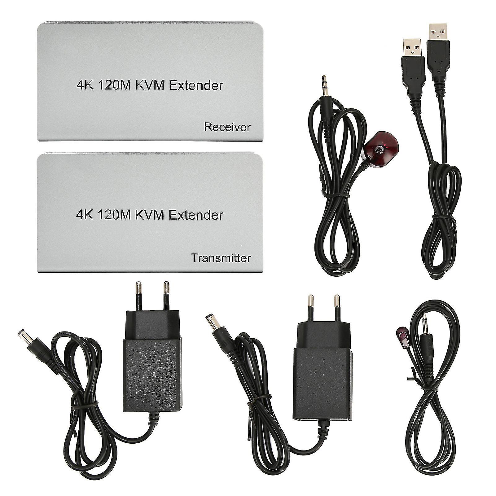 120m 4K 60Hz KVM Extender - Remote USB Control, HD Multimedia Interface, CAT6/7 Compatible