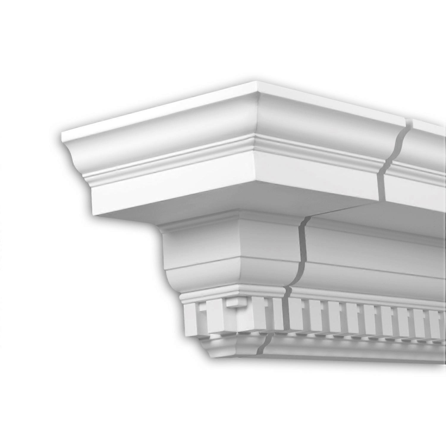 Profhome Decor 1 x End element 401332 Profhome white Rigid polyurethane foam pre-primed lightweight, sturdy, dimensionally