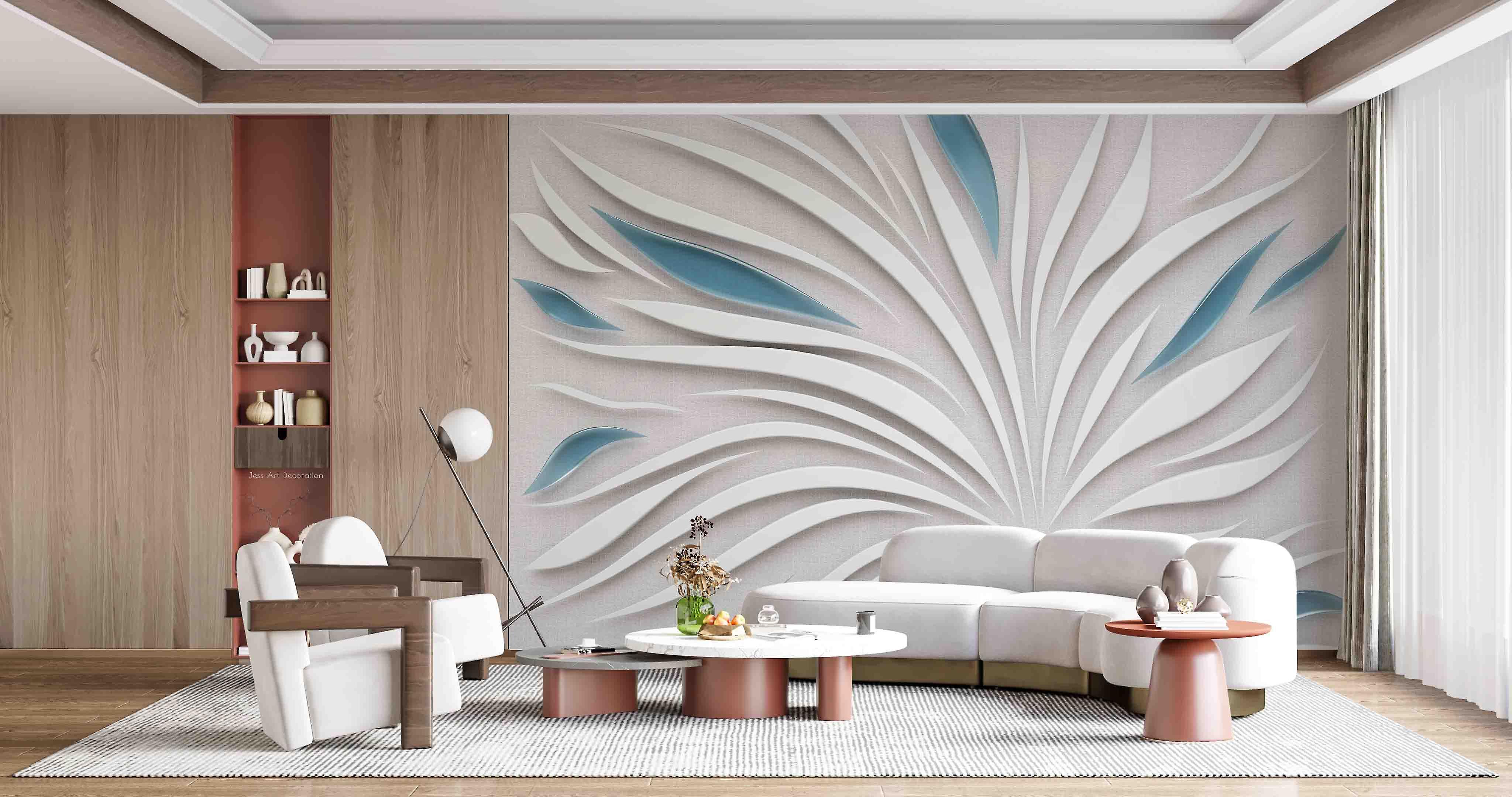 3D Abstract Relief Willow Shape Pattern Wall Mural Wallpaper Gd 2763