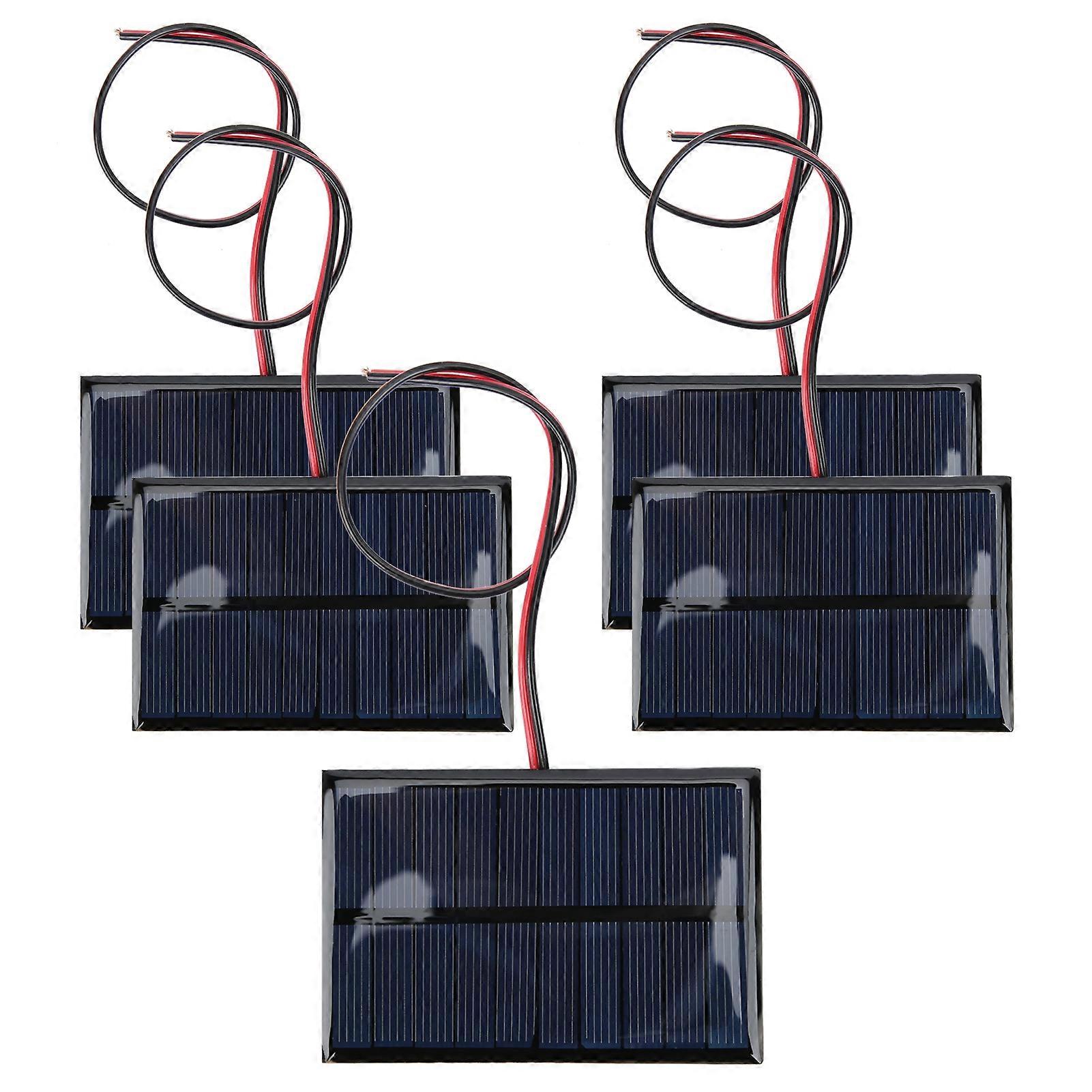 DEWIN Solar Panel,5pcs DC5V 150mA 5pcs Solar Panel Module with 30cm/11.8in Wire Weather Resisitant Charging