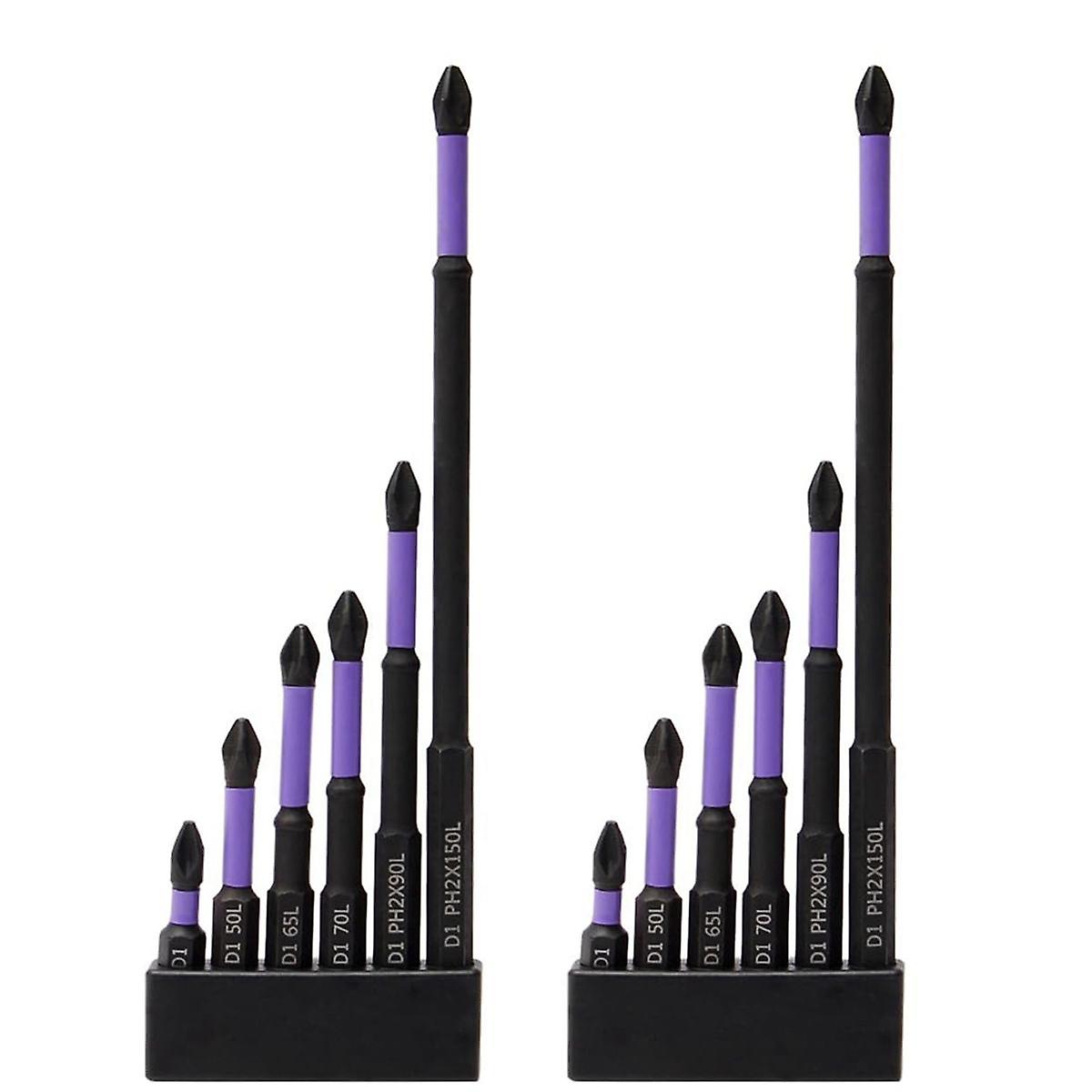 Magnetic Screwdriver Bit Set, 12Pcs Magnetic Bits Drill Bits, D1 Alloy Steel Impact Resistance and