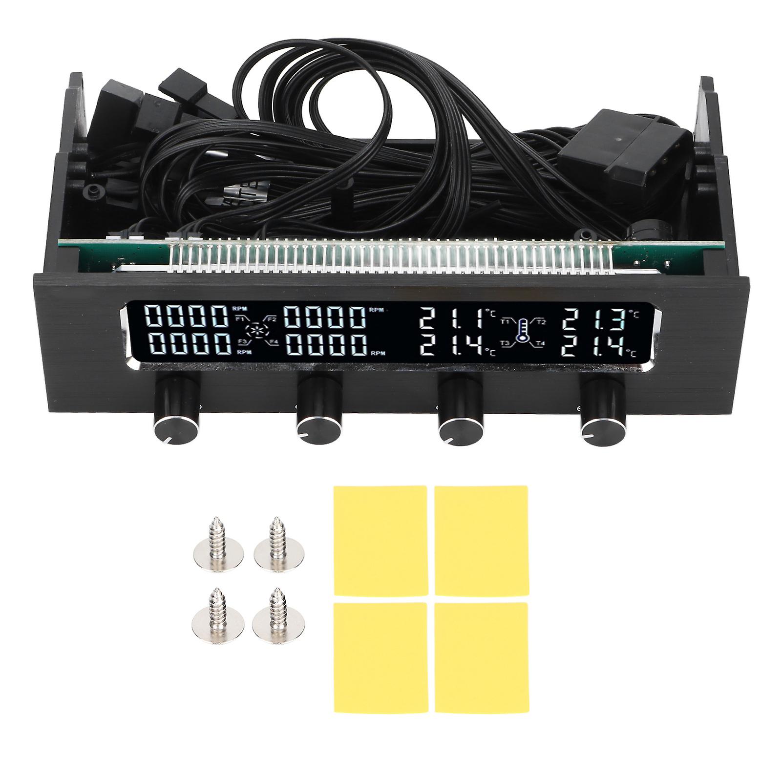 PC Fan Controller Adjustable Speed LCD Display Temperature Controller with Screws Stickers for Graphics CPU Cooling
