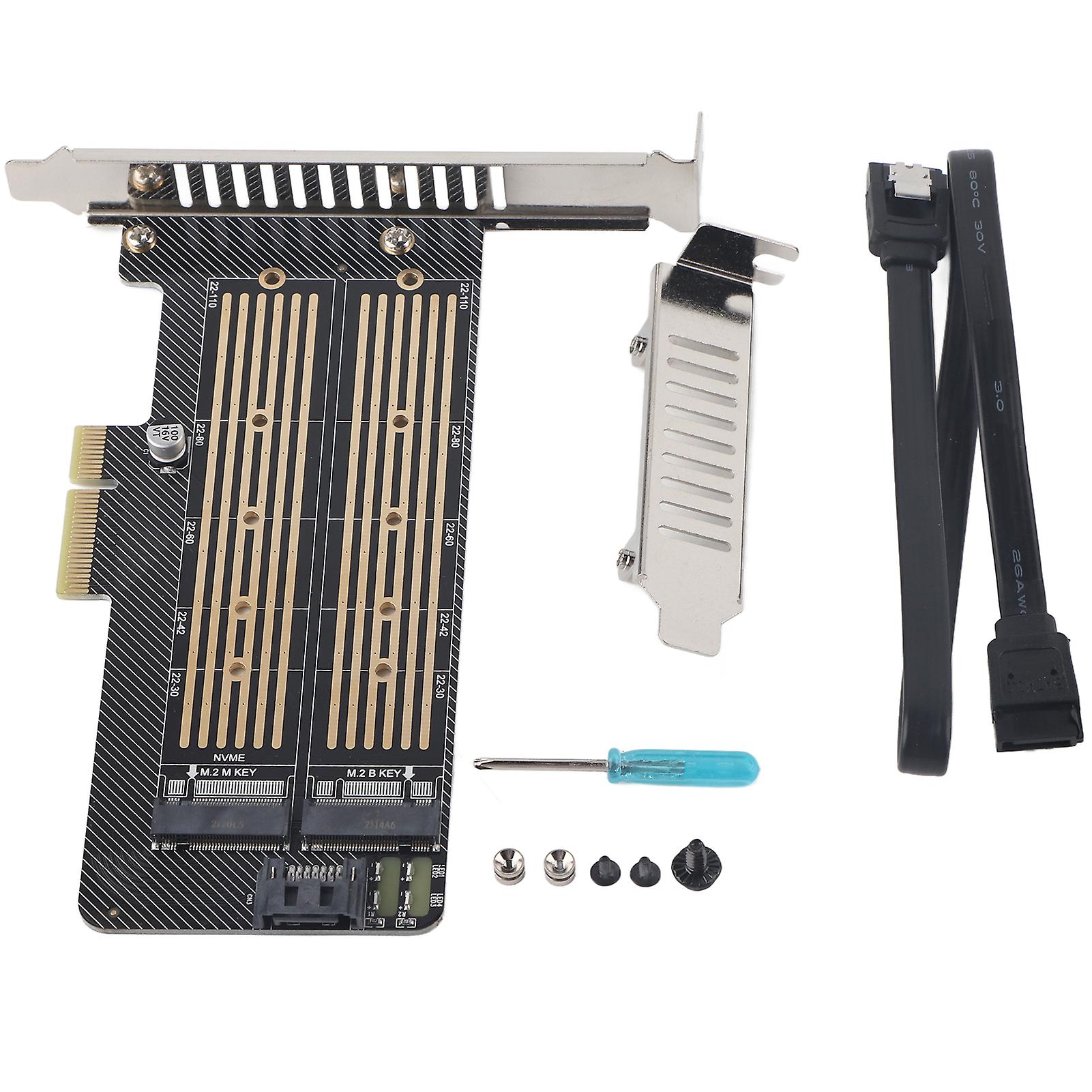 Carte adaptateur PCI-E B-keyM-key M.2 NGFF+NVME Interface NGFF SSD Convertisseur de disque dur