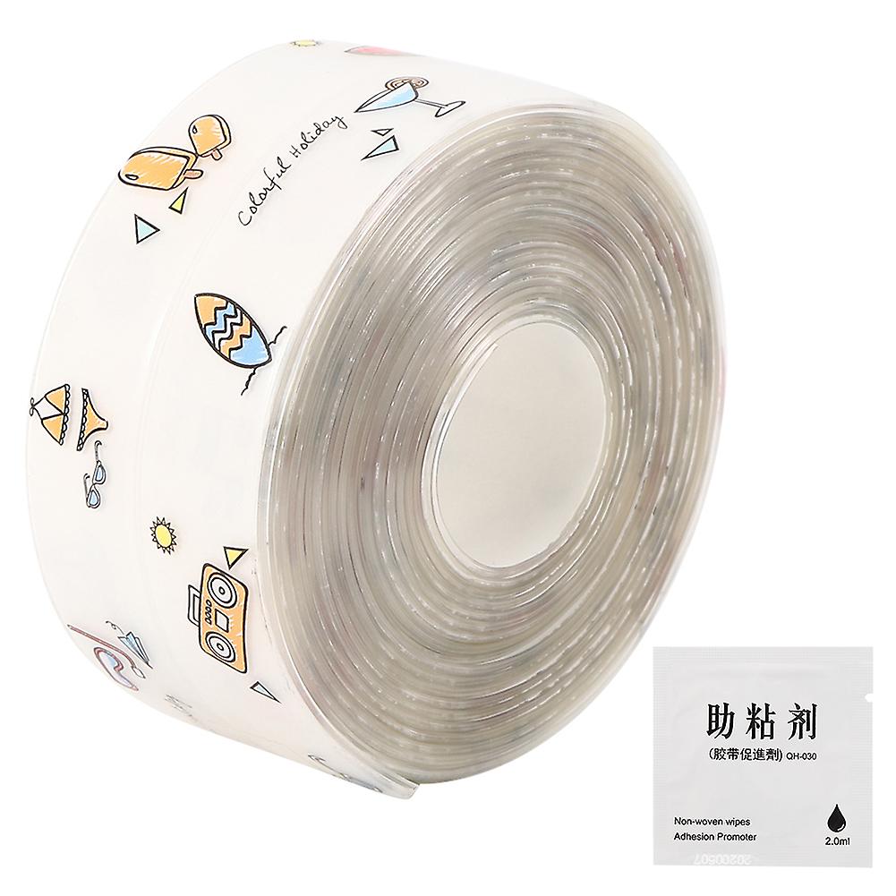 PVC Clear Sealing Tape, Waterproof and Mildewproof, for Kitchen Sink, Toilet, Transparent and Colorful, Ideal for Parties
