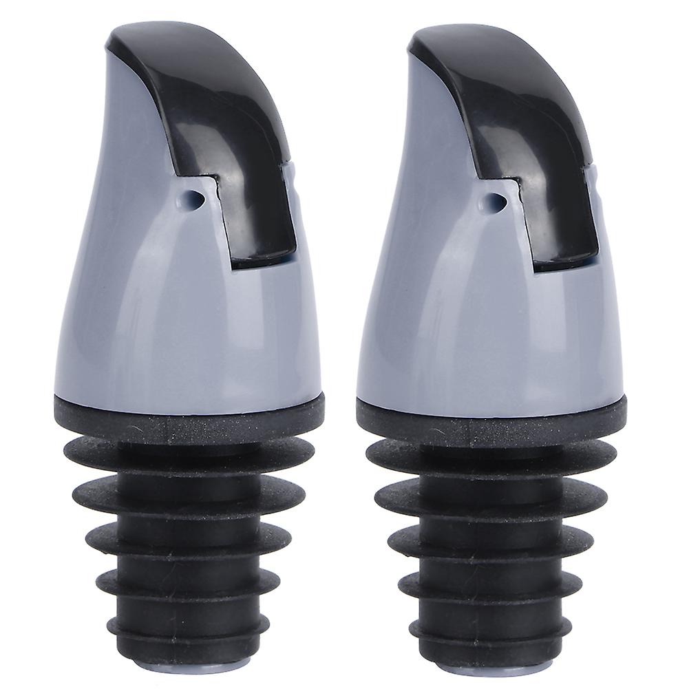 Lot de 2 bouchons verseurs pour bouteilles d'huile, de vin, de sauce soja, de vinaigre, accessoire de cuisine, gris