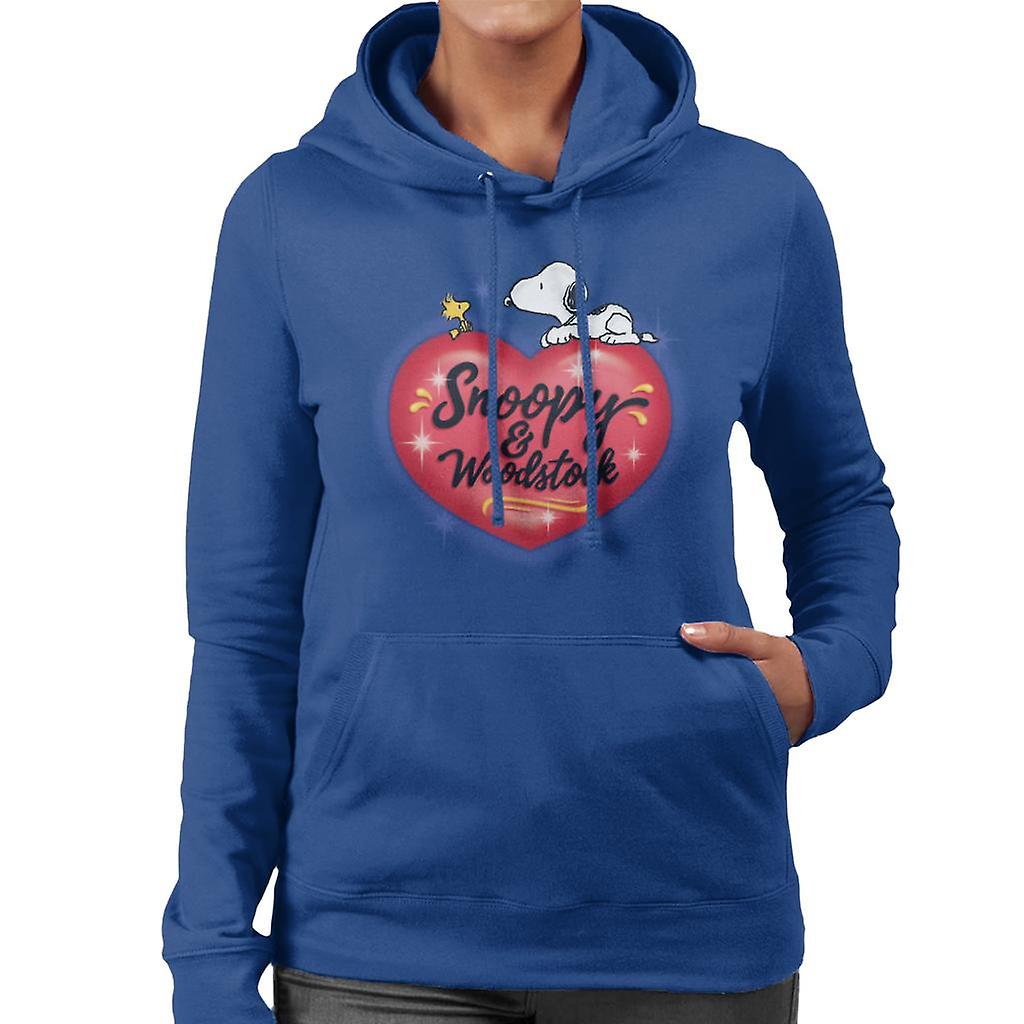 Peanuts - Snoopy Woodstock Heart - Women's Oversized Fleece Hoodie Sweatshirt