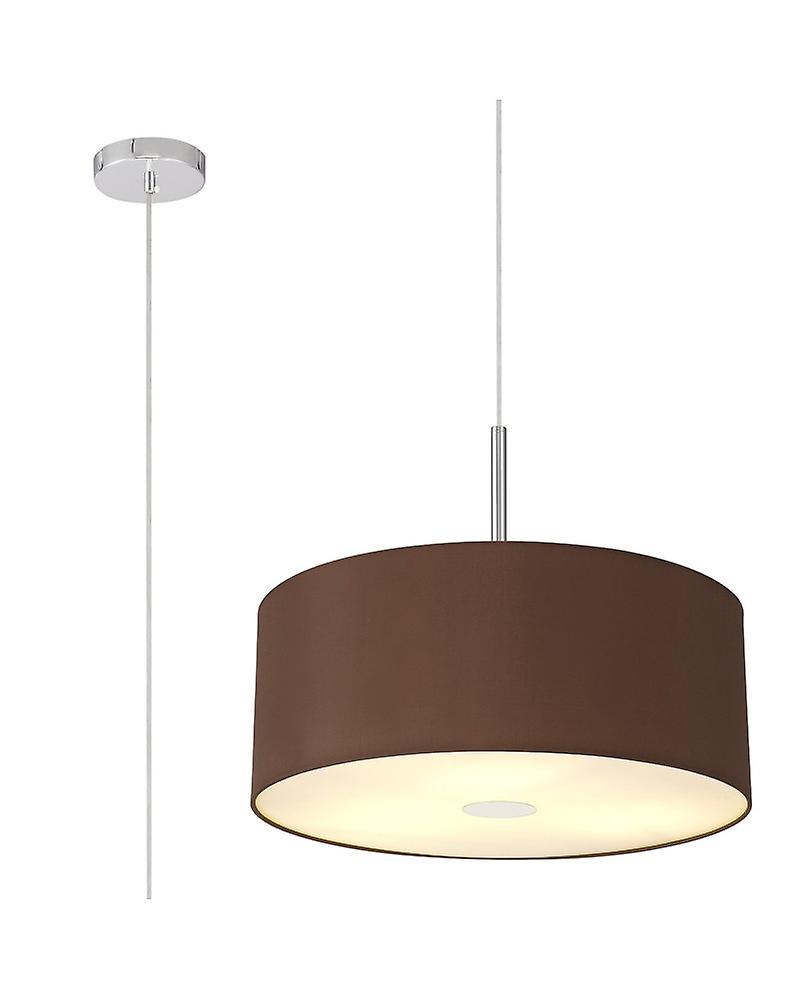 Baymont Polished Chrome 3m 3xe27 Single Pendant C/w 500mm Shade & Frosted Diffuser