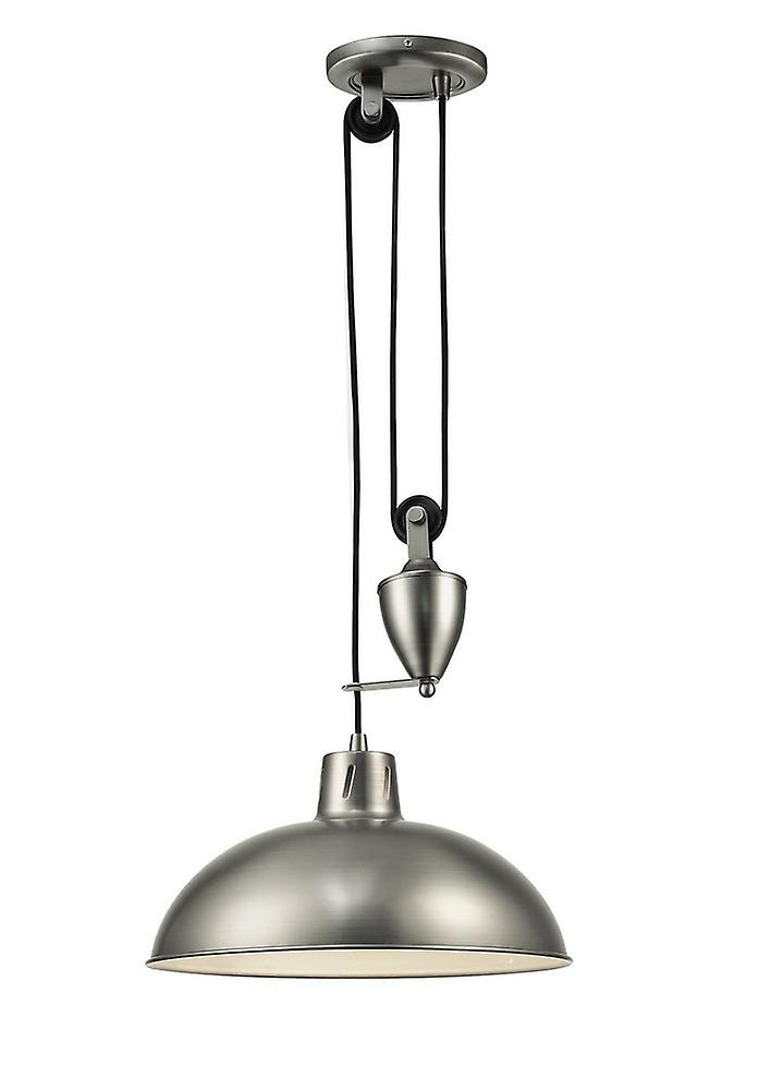 Wellington Pulley System Dome Ceiling Pendant E27 Antique Nickel