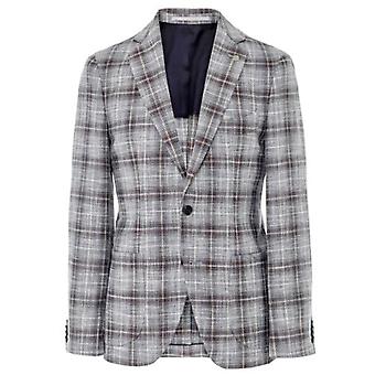 Cavaliere Linen Blend Loud Check Jacket