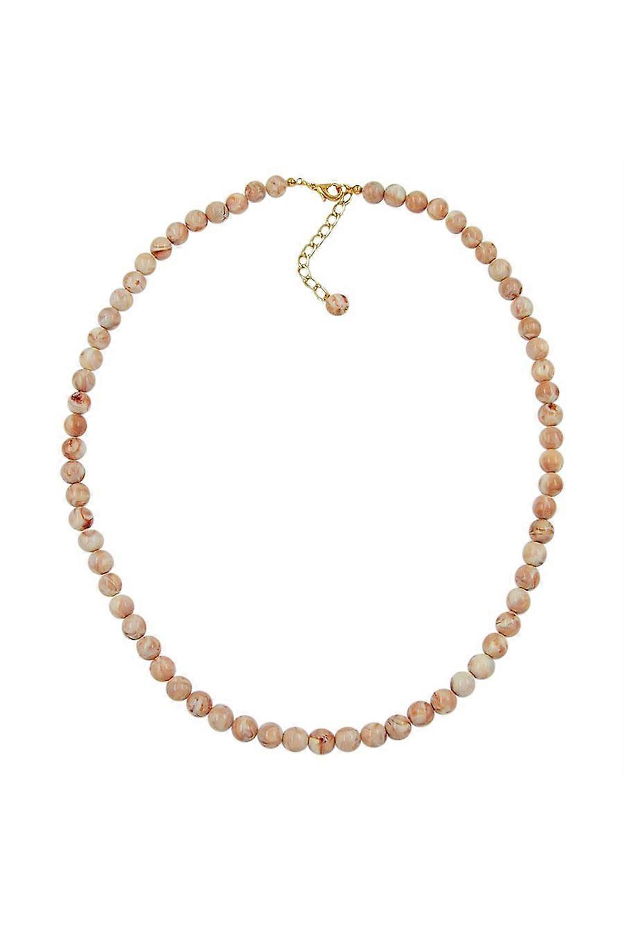 Necklace Beads 8mm Beige Marbled - Gl04894